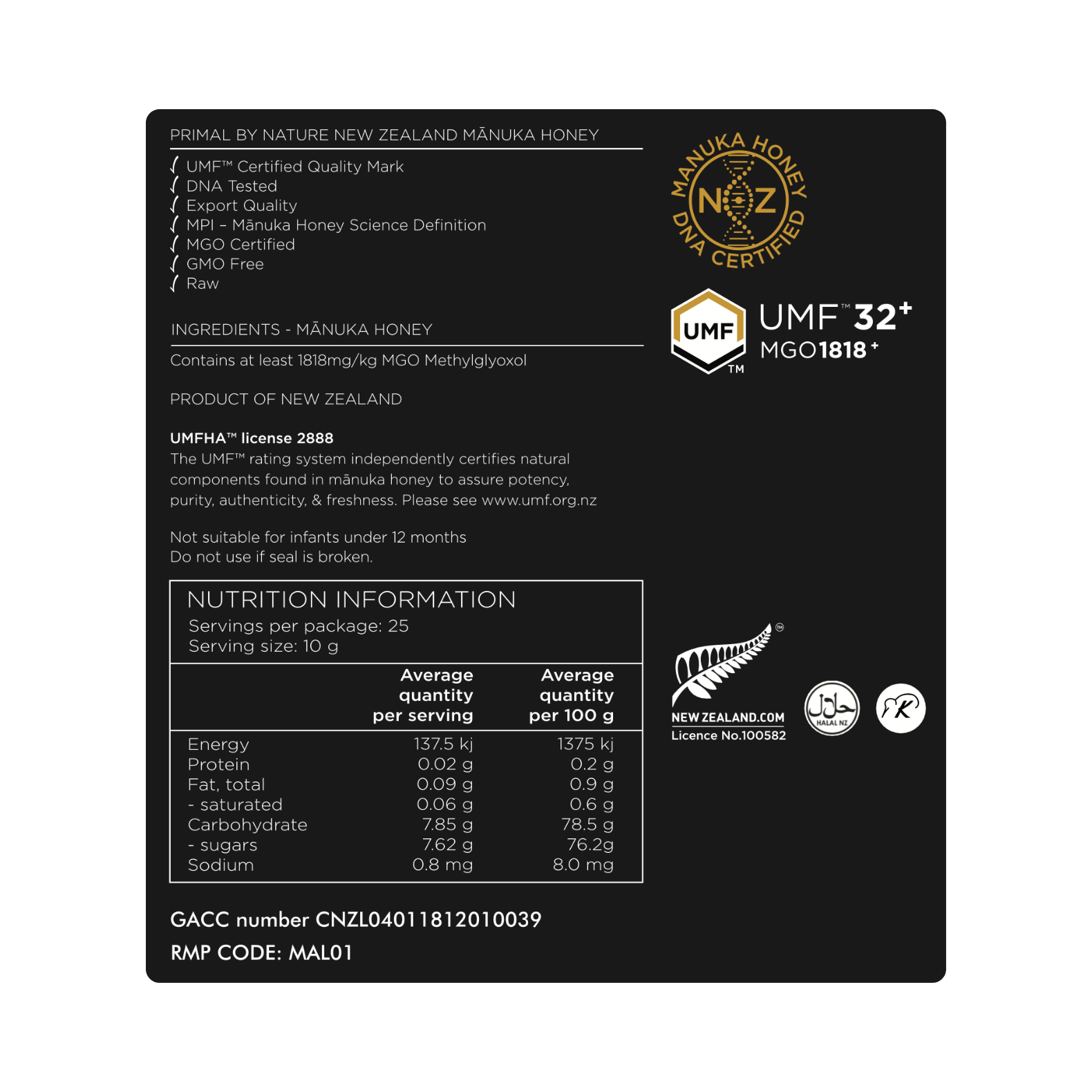 Manuka Honning - 250g - UMF 32+ / MGO 1818+